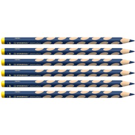 STABILO - Ergonomic colouring pencil for left-handed users - EASYcolors - 6 pack - dark blue