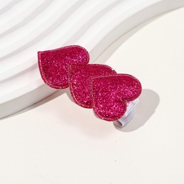 3PCS/Set Girls Valentine's Day Hair Bows Kids Hair Clips Heart Bows Barrettes Clips Rose Bangs Barrettes Solid Side Hair Clips Valentine's Day Bows Party Hair Accessories