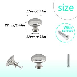 Ruidee Pack of 12 Cabinet Knobs, Round Pull Handles, Knob Furniture Knobs, Dresser Knobs, Drawer Knobs, Cabinet Handles for Kitchen, Cupboard, Drawer, Door, Furniture (27 mm, Silver-BSY