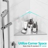 Qeke Bathroom Corner Shelf, Recessed 12" Shower Shelf Caddy, SUS304
