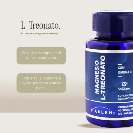 L-treonato De Magnesio + Omega 3 | 60 Cápsulas | Maklen Sabor Sin sabor