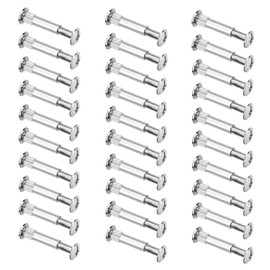 JZK 30 Piece Set of M4 x 31-40mm Nickel Plated Steel Furniture Connecting Screws for Direct Connection