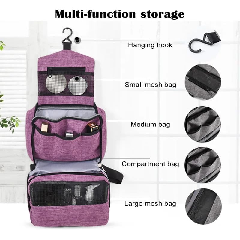 Yuexitech Hanging Travel Toiletry Bag, Large Foldable Toiletry Bag, Cosmetics