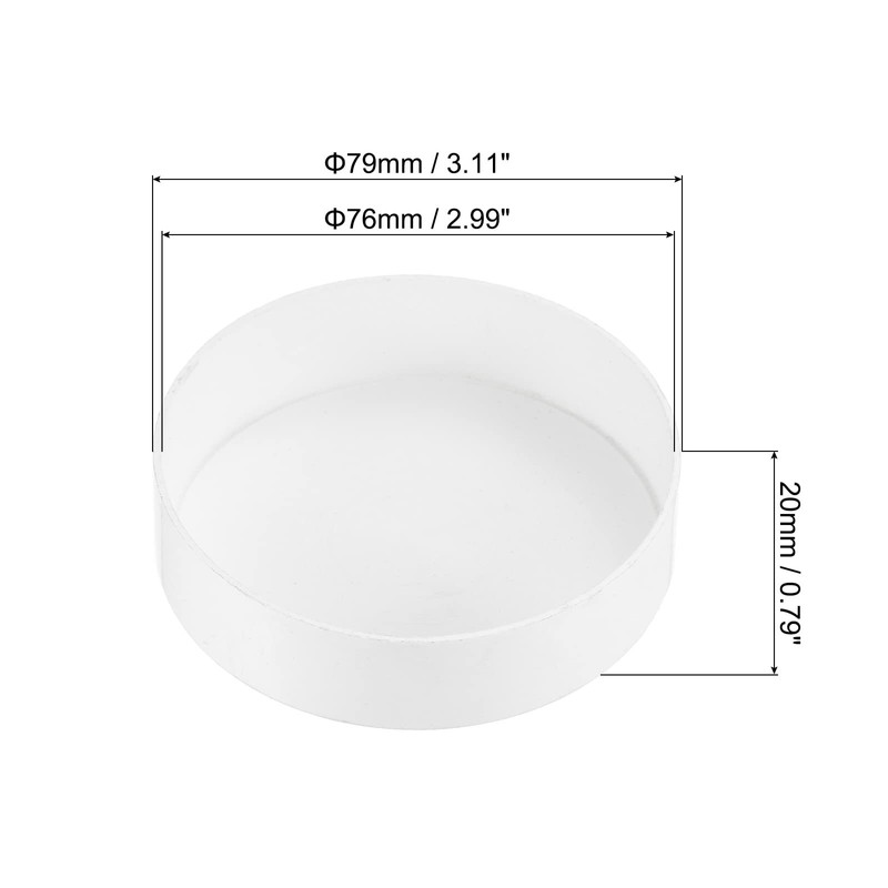 PATIKIL 3"/76mm ID PVC Pipe End Cap Fitting, 4 Pack
