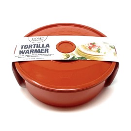GODAGE Tortilla and Pancake Warmer with Lid, 8.5 x 2.75 Inch, Orange