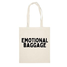 Emotional baggage | tote bag | multiple bag and writing colours available | canvas material (Pink writing)