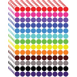 2600 Pcs Colored Dot Stickers, 3/4 Inch Round Color Coding Labels, 13 Color Circle Stickers for Office, Classroom, Papers, Teaching Events, Garage Sales