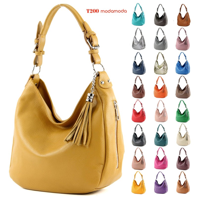 modamoda de T200 Women's Leather Shoulder Bag Handbag, Handmade in