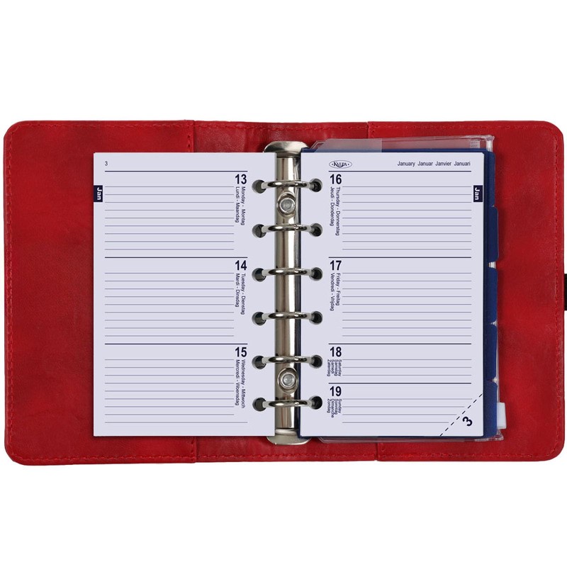 Kalpa Pocket Ring Agenda Red with Free 2025 2026 Organiser