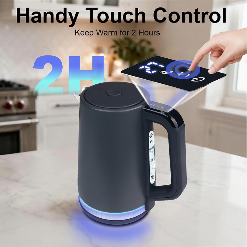 Seydere Electric Kettle, 1.7L Stainless Steel Inner Bottle, 1200W Fast