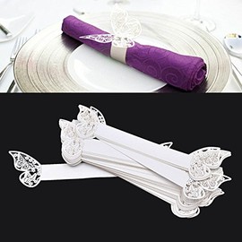 50x Door Design Paper Pearl White Butterfly Wedding Table Decoration