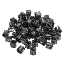 PATIKIL Clothes Hanger Marker S/M/L/XL Size Fit Hanger Rod for Garment Color Coding Black, Pack of 100