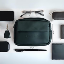 benj'adore Men's Small Shoulder Bag Waterproof Men's Bag for Everyday Office Travel Messenger Bags, black