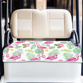 ORIGACH Flamingo & Leaves Golf Cart Seat Covers, Comfortable Cooling Golf Cart Blanket Towel, 100% Microfiber, Fits EZGO, Club Car, and More 2-Seat Golf Carts, 51x31inch