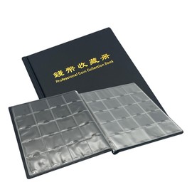 PCCB MINGT 200 Compartments Pockets Multi-Colour Options Professional Coin Collection Album for Cardboard Coin Flip Holder (Black)