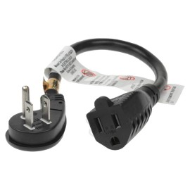 SF Cable 1ft Ultra Low Profile Angle NEMA 5-15P to NEMA 5-15R Power Cord - Black