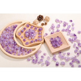 JOVIVI Amethyst Crystal,Raw Crystals Amethyst Crushed Stone,Natural Healing Crystals Gemstones Purple Rock Rough Chip Crystal Spiritual Gifts,0.6"-1",0.5lb