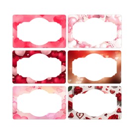 240PCS Valentine's Day Name Tags Stickers Valentines Day to from Stickers Pink Red Heart Rose Name Label Stickers Blank Name Labels, for Valentines Day Birthday Party Occasions Supplies, 2x3 Inches