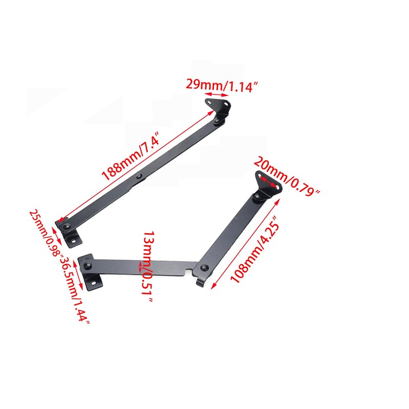 UTALIND 2 Pcs Black Lid Support Hinges, Rotatable Folding Lid