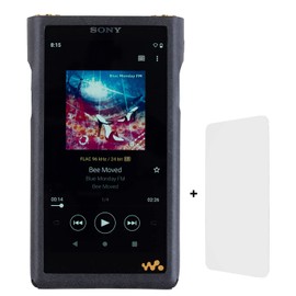 MITER Case for Sony NW-WM1AM2 / NW-WM1ZM2, Handmade Case Cover + a Screen Protector for WM1AM2 WM1ZM2 (Black)