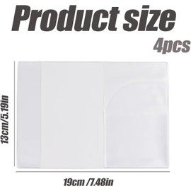 XWYDZ 4 Pack Transparent & Non-Scratch Frosted PVC Holders | Waterproof Passport Cover for UK British Passports | Secure Fit Travel Essentials with Dustproof Protection (PVC)