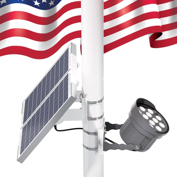 Ofuray Solar Flag Pole Light, Upgrade Big Solar Light for