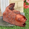 Euiroet Real Koi Sculpture Gutter Diverter Rain,Eco-Friendly Resin Gutter Extender