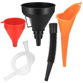 HexinYigjly 3 Pcs Automotive Funnels Set, Wide Mouth Fuel Funnels, Plastic Long Neck Oil Funnel, Flexible Right Angle Funnels, with Detachable Spout and Filter for Water/Gasoline/Coolant/Engine Oil