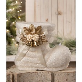 Bethany Lowe Winter White Santa Boot 11" TL4384