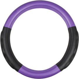 GG Grand General 54071 18 inches Deluxe Plus Steering Wheel Cover Full Purple with Black Comfort Pad