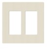 Lutron SC-2-PM Satin Colors 2-Gang Screwless Wall Plate in Pumice