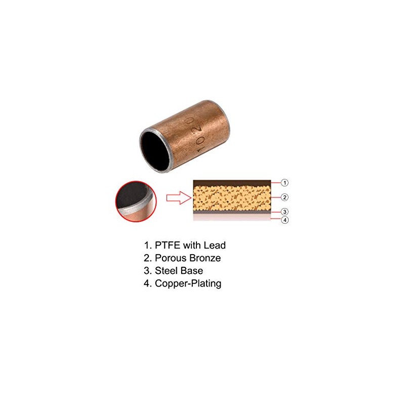 sourcing map Sleeve Bearings 10 mm Bore x 12 mm