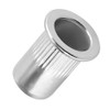 M12-1.75 Flat Head Rivet Nuts, 304 Stainless Steel Knurled Threaded