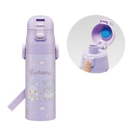 Skater SDC4-A Children's Water Bottle, Direct Drinking, 15.9 fl oz (470 ml), Sanrio Kuromi, Big Ribbon, Girls, Cold Insulation Only, Stainless Steel, Lightweight Type, waterbottle Sports Bottle, Kids