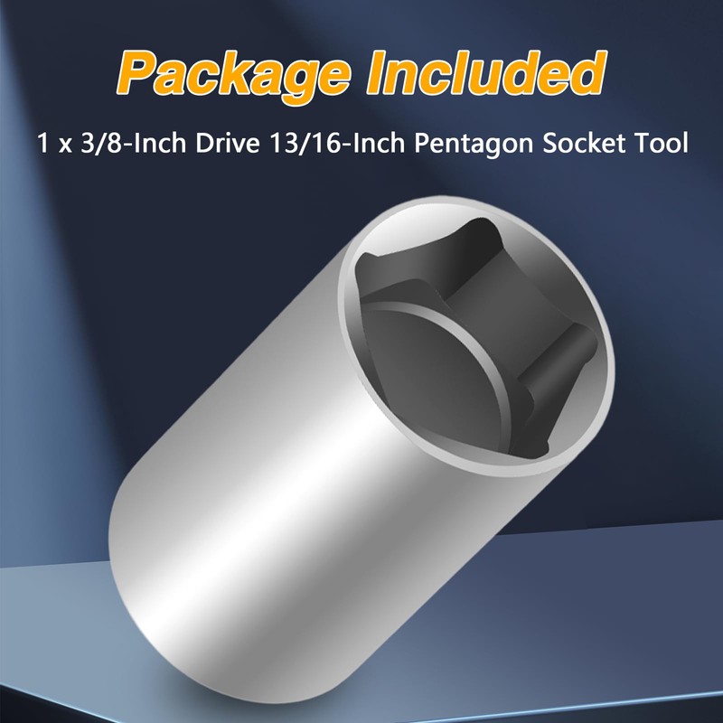 EVRBUL Stainless Steel 13/16" Penta Socket with 3/8" Drive Impact