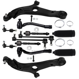 ASAPE 12 Pcs Suspension Kit - Fit 2012-2015 for Kia Optima 2012-2013 for Hyundai Sonata, Include - Front Lower Control Arm w/Ball Joint Front Outer and Inner Tie Rod End Sway Bar End Link Boot
