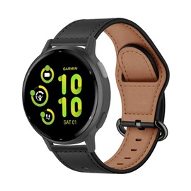 MiRowy Leather Strap for Garmin Vivoactive 5/Garmin Vivomove Trend, Watch Strap for Men and Women, Premium Leather Strap Replacement Bands for Garmin Venu Sq 2/Sq 2 Music/Venu 2 Plus/Venu Sq/Sq Music