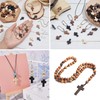 HAOBIN 80 Pieces Wooden Cross Pendants Wooden Cross Beads Cross