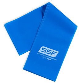 Serious Steel Fitness Flat Resistance Bands for Upper and Lower Body Strength Training and Exercise. (Non Latex Flat Physical Therapy Exercise Bands - 4" x 5 Feet) - Heavy - Blue