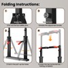 WATBKHE Foldable Power Tower Pull Up Bar Dip Station, Pull
