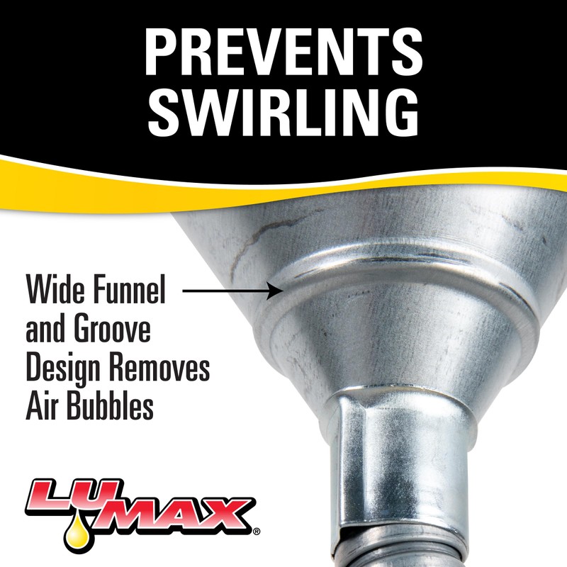 Lumax LX-1704 Heavy Duty Galvanized Steel Funnel with 12" Flexible