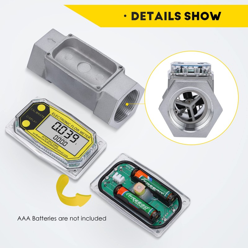 CGOLDENWALL 2-Inches Water Meter Turbine Fuel Flow Meter Digital Flowemeter