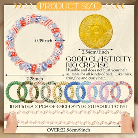 DeaLott 20 Pack Spiral Hair Ties,Coil Hair Bands Waterproof Hair Accessories for Women Girls,Phone Cord Ponytail Holders Hair Coils Elastics for Girls Kids Teens All Hair Type