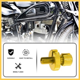 REPAIROCK 6 Pcs M8 Brake Clutch Cable Line Adjuster Screw Adjusting Bolt with Slotted for Motorcycle Bike Scooter Aluminum Alloy Gold Tone Auto Replacement Parts