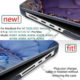 DONGKE Case for MacBook Pro 14 Inch (2026-2021 Release, M5 M4 M3 M2 M1 Pro/Max Chip), Plastic Slim Hard Shell Protective Cover with Keyboard Cover & Screen Protector, Abstract Marble