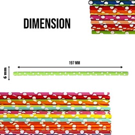 EXPECTRO Paper Straws, 450 Pack Paper Drinking Straws Bio Degradable Drinking Paper Straws Wedding Party, Party Straws, Restaurant, Juice Drinking Straws (450Pcs Wrapped Multi Polka Dot)