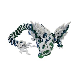 ZZ LIFE Articulating Storm Dragon Figurine - 3D Printed Articulated Figures - Unique and Fun Designs Vibrant Colors - Stress Relief (Wings)
