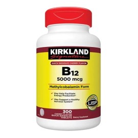 Vitamina B12 Quick Dissolve Sublingual 5000 Mcg 300 Tabs Kir Sabor Neutro