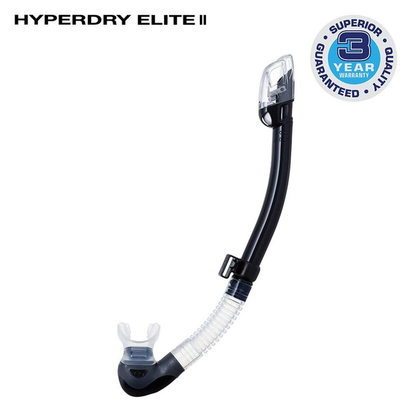 TUSA SP-0101 Hyperdry Elite II Scuba Diving Snorkel, Black