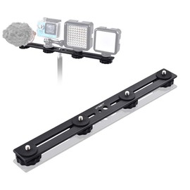 UTEBIT Quick Release Shoe Bracket with Hot Shoe, 33cm Head Plate, Compatible with Four Mounts, Camera, 4 Plates, Aluminum Alloy, 1/4 Screw Holes and 3/8" Screw Holes, Extendable for Video Lights